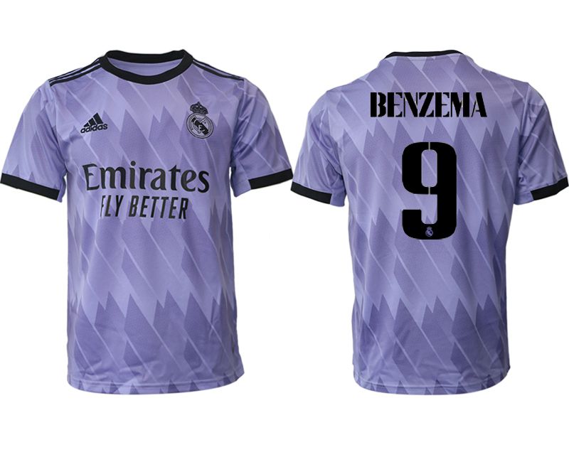 Men 2022-2023 Club Real Madrid away aaa version purple 9 Soccer Jersey
